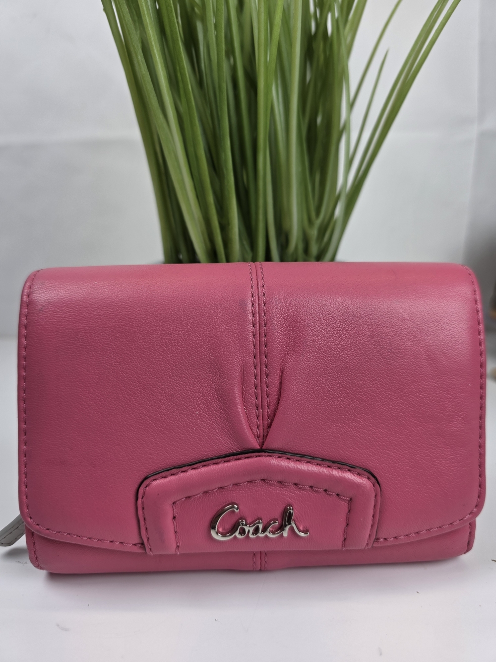 Coach Rehab Pink Leather Compact Small Wallet